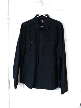 UNTUCKit Hemsworth Shirt Men’s XL Black Brushed Twill Slim Fit Long Sleeve